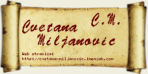 Cvetana Miljanović vizit kartica